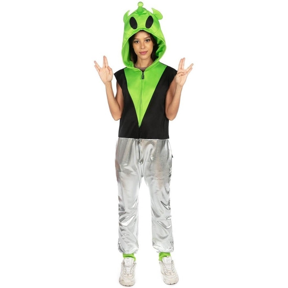Tipsy Elves Alien Halloween Costume Hooded Jumpsuit Adult 2XL NWT